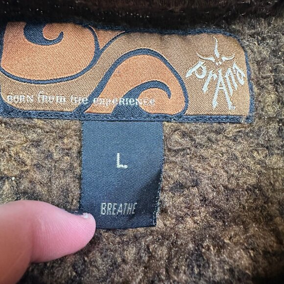 PrAna Vintage Brown Teddy Gorpcore Outdoors Sweater Men's Size Large - Picture 2 of 6